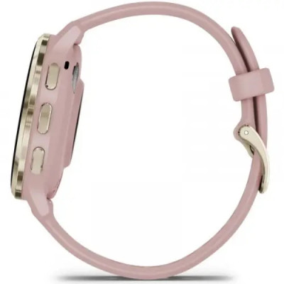 Garmin Venu 3s Soft Gold Stainless Steel Bezel with Dust Rose Case and Silicone Band (010-02785-53)