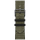 Apple Watch Hermes Series 9 GPS + Cellular, 45mm Space Black Stainless Steel Case with Vert/Noir Toile H Single Tour (MRQQ3 + MTJK3)