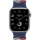 Apple Watch Hermes Series 9 GPS + Cellular, 41 mm Edelstahlgehause Silber, Bridon Single Tour Navy (MRQ43 + MTHM3)