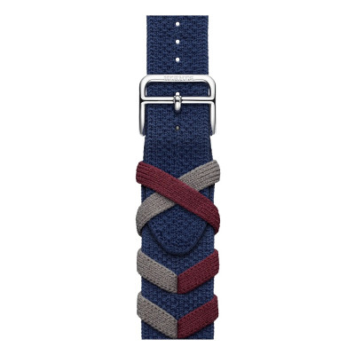 Apple Watch Hermes Series 9 GPS + Cellular, 41 mm Edelstahlgehause Silber, Bridon Single Tour Navy (MRQ43 + MTHM3)