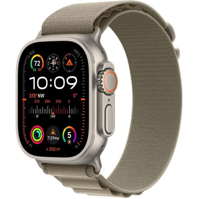 Apple Watch Ultra 2 GPS + Cellular 49mm Titanium Case with Olive Alpine Loop - Large (MRF03/MRFK3)