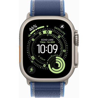 Apple Watch Ultra 3 GPS + Cellular 49mm Natural Tit. Case w. Blue/Bright Blue Trail Loop - M/L (MEWU4)