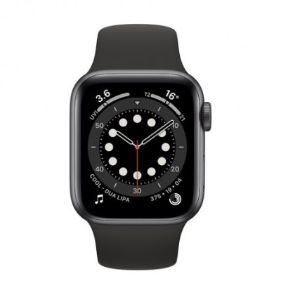 Apple Watch Series 6 40mm GPS+LTE Space Gray Aluminum Case with Black Sport Band (M02Q3)