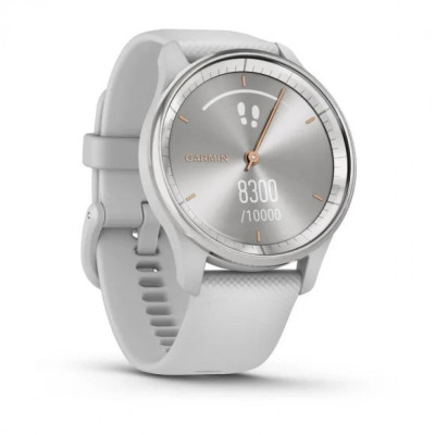 Garmin Vivomove Trend Silver S. Steel Bezel w. Mist Gray Case and S. Band (010-02665-03)