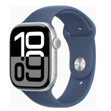 Apple Watch Series 10 GPS 46mm Silver Alu. Case w. Denim Sport Band - M/L (MWWM3)