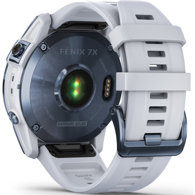 Garmin Fenix 7 Sapphire Solar Mineral Blue DLC Titanium with Whitestone Band (010-02540-24/25)