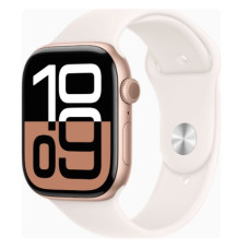 Apple Watch Series 10 GPS 46mm Rose Gold Alu. Case w. Light Blush Sport Band - M/L (MWWU3)
