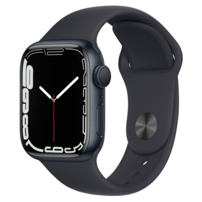 Apple Watch Series 7 GPS 41mm Midnight Aluminium Case with Black S (MKMX3RB/A)