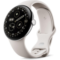 Google Pixel Watch 4 45mm Wi-Fi Polished Silver Aluminum case / Porcelain Active Band