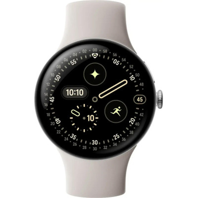 Google Pixel Watch 4 45mm Wi-Fi Polished Silver Aluminum case / Porcelain Active Band
