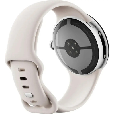 Google Pixel Watch 4 45mm Wi-Fi Polished Silver Aluminum case / Porcelain Active Band