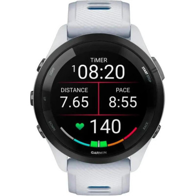 Garmin Forerunner 265 Black Bezel w. Whitestone Case and Whitestone/Tidal Blue S. Band (010-02810-01/11/51)