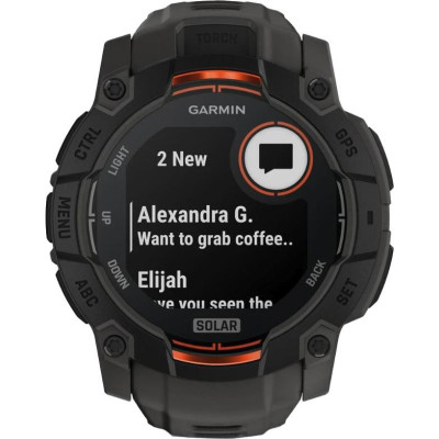 Garmin Instinct 3 50mm Solar Black with Charcoal Band (010-02935-00/40)