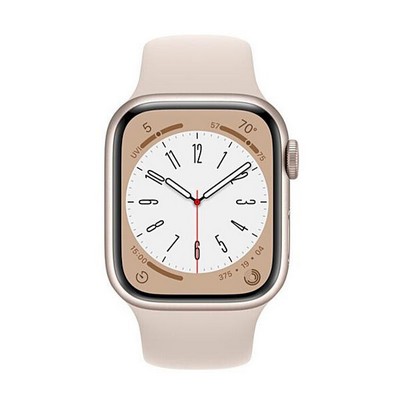 Apple Watch Series 8 GPS 41mm Starlight Aluminum Case w. Starlight S. Band - S/M (MNU93)