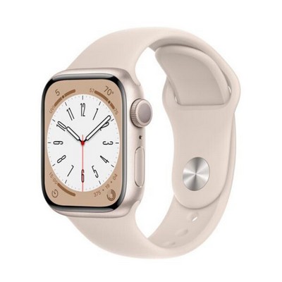 Apple Watch Series 8 GPS 41mm Starlight Aluminum Case w. Starlight S. Band - S/M (MNU93)