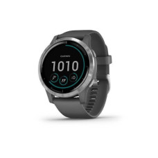 Garmin vivoactive 4 Silver Stainless Steel Bezel w. Shadow Gray and Silicone B. (010-02174-01)