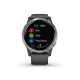 Garmin vivoactive 4 Silver Stainless Steel Bezel w. Shadow Gray and Silicone B. (010-02174-01)