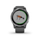 Garmin vivoactive 4 Silver Stainless Steel Bezel w. Shadow Gray and Silicone B. (010-02174-01)