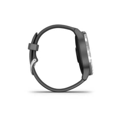 Garmin vivoactive 4 Silver Stainless Steel Bezel w. Shadow Gray and Silicone B. (010-02174-01)