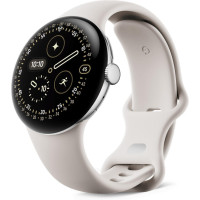 Google Pixel Watch 4 41mm Wi-Fi Polished Silver Aluminum case / Porcelain Active Band