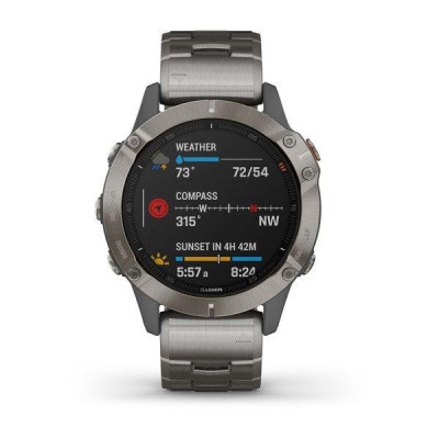 Garmin Fenix 6 Pro Sapphire Titanium with Vented Titanium Bracelet (010-02158-23)