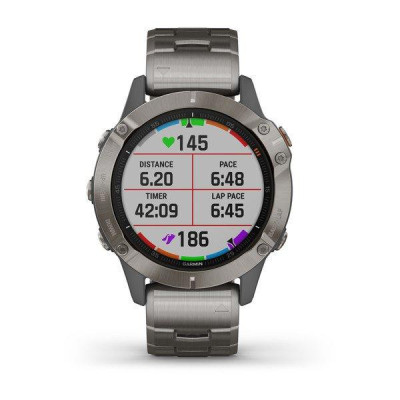 Garmin Fenix 6 Pro Sapphire Titanium with Vented Titanium Bracelet (010-02158-23)