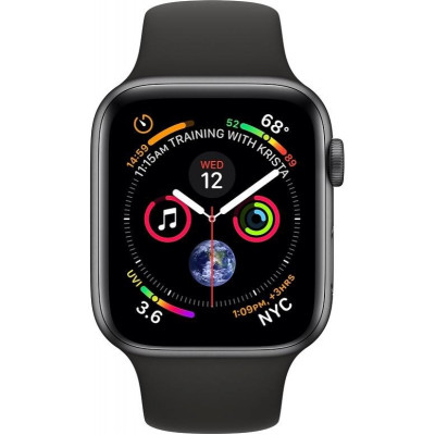 Apple Watch Series 4 GPS + LTE 44mm Gray Alum. w. Black Sport b. Gray Alum. (MTUW2, MTVU2)