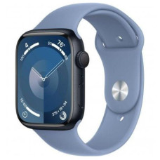 Apple Watch Series 9 GPS 45mm Midnight Alu. Case w. Winter Blue Sport Band S/M (MR9Q3+MT413)