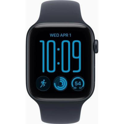 Apple Watch SE 3 GPS 44mm Midnight Aluminium Case with Navy Blue Sport Band S/M (MJL74)