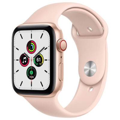 Apple Watch SE GPS + Cellular 44mm Gold Aluminum Case with Pink Sand Sport B. (MYEP2)