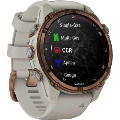 Garmin Descen Mk3i – 43 mm Bronze PVD Titanium with French Gray Silicone Band (010-02753-13/14)