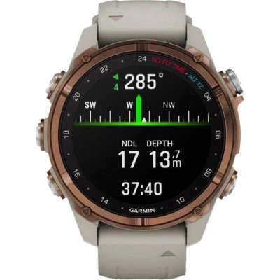 Garmin Descen Mk3i – 43 mm Bronze PVD Titanium with French Gray Silicone Band (010-02753-13/14)