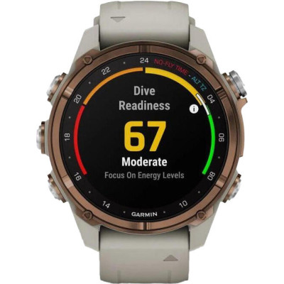 Garmin Descen Mk3i – 43 mm Bronze PVD Titanium with French Gray Silicone Band (010-02753-13/14)