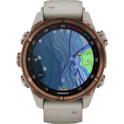 Garmin Descen Mk3i – 43 mm Bronze PVD Titanium with French Gray Silicone Band (010-02753-13/14)