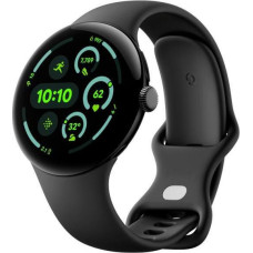 Google Pixel Watch 3 45 mm Wi-Fi Matte Black Aluminum Case/Obsidian Active Band