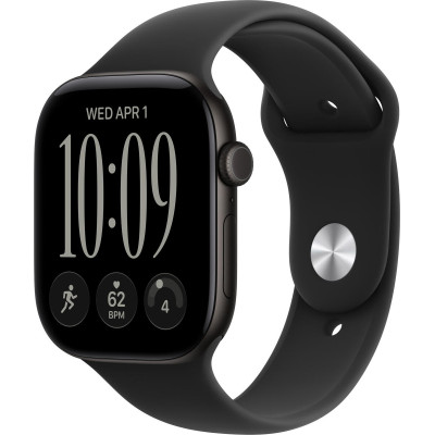 Apple Watch Series 12 GPS 46mm Black Aluminum Case with Black Sport Band M/L (MJEL4)