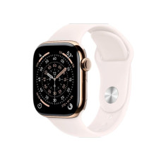 Apple Watch Series 11 GPS Cellular 46mm Gold Titanium Case w. Light Blush Sport Band M/L (MFD64)