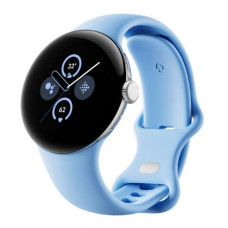 Google Pixel Watch 2 LTE Polished Silver Aluminum Case / Bay Active Band