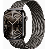Apple Watch Series 10 GPS + Cellular 46mm Slate Titanium Case w. Slate Milanese Loop - S/M (MC7R4)