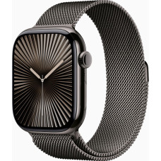 Apple Watch Series 10 GPS + Cellular 46mm Slate Titanium Case w. Slate Milanese Loop - S/M (MC7R4)
