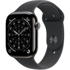 Apple Watch Series 11 GPS + Cellular 46mm Slate Tit. Case w. Black S. Band - M/L (MFD24)