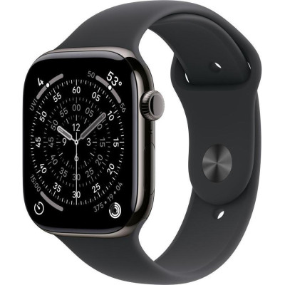Apple Watch Series 11 GPS + Cellular 46mm Slate Tit. Case w. Black S. Band - M/L (MFD24)