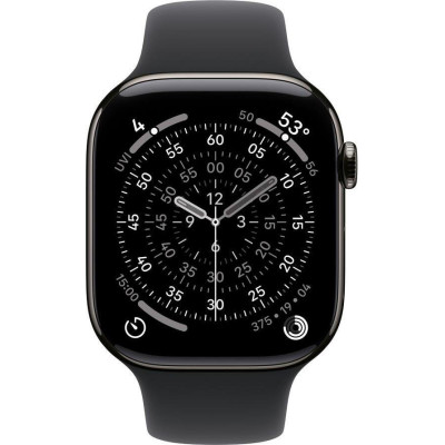 Apple Watch Series 11 GPS + Cellular 46mm Slate Tit. Case w. Black S. Band - M/L (MFD24)
