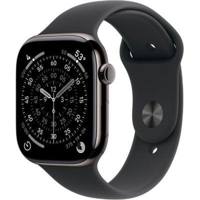 Apple Watch Series 11 GPS + Cellular 46mm Slate Tit. Case w. Black S. Band - M/L (MFD24)