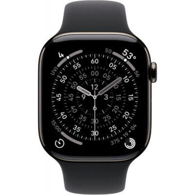 Apple Watch Series 11 GPS + Cellular 46mm Slate Tit. Case w. Black S. Band - M/L (MFD24)