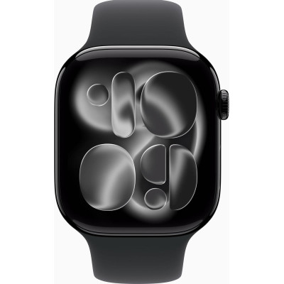 Apple Watch Series 11 GPS + Cellular 46mm Jet Black Alu. Case w. Black S. Band - S/M (MFC24)