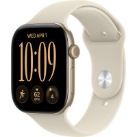 Apple Watch Series 12 GPS 46mm Light Gold Aluminum Case with Sand Sport Band S/M (MJEN4)