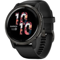 Garmin Venu 2 Slate Stainless Steel Bezel with Black Case and Silicone Band (010-02430-11/01)