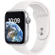 Apple Watch SE 2 GPS 44mm Silver Aluminum Case with White Sport Band (MNK23)