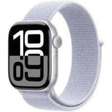 Apple Watch Series 10 GPS 46mm Silver Aluminum Case w. Blue Cloud Sport Loop (MWWN3)